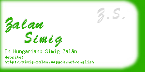 zalan simig business card