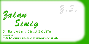 zalan simig business card